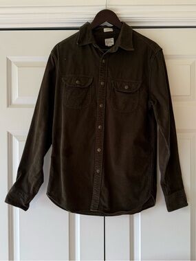 J.Crew Heavyweight Corduroy Shirt Dark Green Small (FA21)